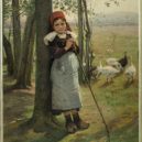 Bretaňské motivy v Paláci Kinských - 7 brožík pasačka husí kolem 1885 NG