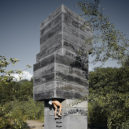 Výstava Sauna/Architektura požitku v Paláci YMCA - 7_foto z výstavy v Paláci YMCA_studio Modulorbeat_One Man Sauna_Bochum Německo_foto Roman Mensing Artdocde_repro zdarma
