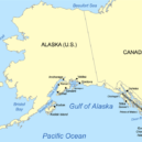 Havárie Exxon Valdez - Aljašský záliv – uprostřed Záliv Prince William s městem Valdez a vpravo rybářské město Cordoba – wikipedia
