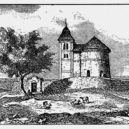 Budeč a dřevěný vodovod - Budeč-rytina