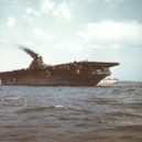 USS Franklin - Kotvící Franklin v newyorském přístavu 28. dubna 1945 – wikipedia