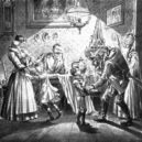 Mikuláš v 19. století - Krampus a sv. Mikuláš r. 1896