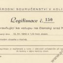 Národní souručenství - Legitimace opravňující ke vstupu na členský sraz Národního souručenství (1942)