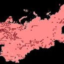 Kujbyšev - Mapa pracovních táborů existujících na území SSSR v letech 1923 až 1961. Zdroj- Nezisková organizace Memorial-wikipedie
