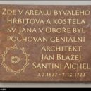 Santiniho architektura - Náhrobní deska