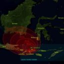 Výbuch sopka Tambora (1815) - Odhadovaná výška sopečného popela během erupce 1815 – nejvzdálenější region (1 cm) dosáhl Borneo a ostrovů Sulawesi