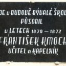 František Kmoch - Pamětní deska na bývalé škole v Červených Pečkách – wikipedie