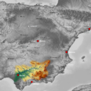 Alfons X., král Kastilie a Leonu - Povodí Guadalquiviru na mapce Pyrenejského poloostrova – wikipedie