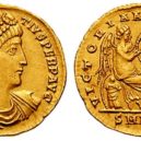 Svatý Hilarius - Solidus (zlatá mince) Konstacia II. – wikipedie