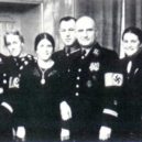 Lina Heydrichová - Zleva doprava přední řada-Lina Heydrichová vedle Karla Wolffa, Heinrich Himmler, novomanželé Martha Dickertová a Richard Pruchtnow, Reinhard Heydrich, 1937 – wikipedie
