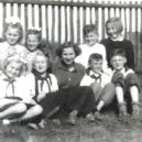 Pionýři – malované děti - Základní osmiletá škola Mýto – počátek 50. let – 1 – archiv Václava Pavlka