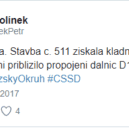 Dostavbu Pražského okruhu mezi D1 a Běchovicemi posvětila EIA, ale není zdaleka vyhráno. Půjde k soudu - Tweet, Dolínek, ČSSD