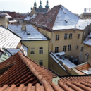 Sixtův dům - Staroměstské střechy v jádru zamýšleního hotelu.