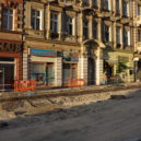 Rozkopaná Husitská ulice - Husitská ulice, Praha Žižkov.