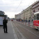 Tramvajové zastávky – výběr - Kulaťák v Dejvicích. Zastávka Vítězné náměstí