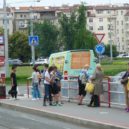 Tramvajové zastávky – výběr - Kulaťák v Dejvicích. Zastávka Vítězné náměstí