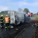Na strakonické shořela dodávka s nábytkem - 14-014