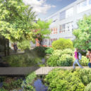 Místo betonové plochy Botanické centrum - atrium
