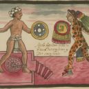 Ahuitzotl - Kodex Tovar – Muž určený jako oběť během festivalu Tlacaxipehualiztli bojuje s jaguářím válečníkem-wikipedie