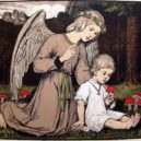 Anděl strážný - Lithografie od Matthäus Schiestl (1869-1939) – anděl strážný -commons.wikimedia