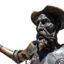 Cervantes a jeho rytíř - don Quijote socha