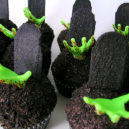 Samainový receptář - hřbitov cupcakes halloween
