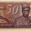 Mobutu - Bankovka v hodnotě 50 zairů -wikimedia.commons –