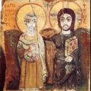 Sv. Menas - Ježíš a Abba Menas. Jedna z nejstarších ikon na světě (6. st.), pocházející z kláštera Abú Mena v Egyptě – WKIPEDIE