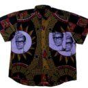 Mobutu - Konžská bavlněná košile zdobená portrétem Mobutu ze sbírky Tropenmuseum v Amsterdamu – wikipedia –