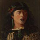 Maorský náčelník Te Rauparaha - Portrét mladé Maori ženy s moko (trvalé tetování obličeje a těla) – Louis John Steele (1891)