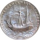 Přistání lodi Mayflower 1620 - Pilgrim půldolar cydanz roku 1920 ke 300. výročí plavby Mayflower – wikipedia