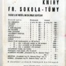 František Sokol-Tůma - Zadní strana obalu některých knih Fr. Sokola-Tůmy – archiv autora