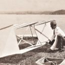 Draci ve službách vědy - Lawrence Hargrave [working on a boxkite, Woollahra Point, ca. 1910