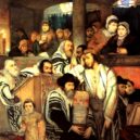 Štrasburský masakr - Židé v synagoze na obraze Maurycy Gottlieba