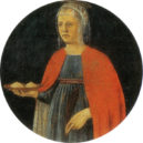 Svatá Agáta - Saint Agatha bearing her severed breasts on a platter, by Piero della Francesca (c. 1460 až 1470) – wikipedia