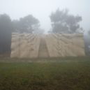 James Dean - Yasuo Mizui, Wall of Hope; James Dean Monument, Limestone, 4.5m x 13.0 x 1.2, France, in August 1989 -wikimedia.commons –