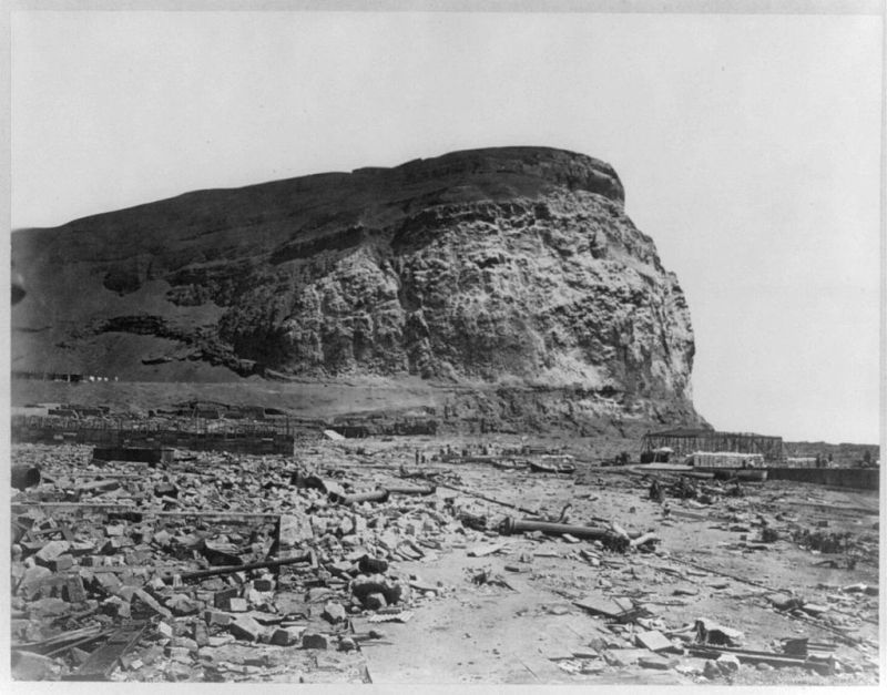 arica tsunami zemětřesení přírodní katastrofa 1024px-Arica_after_the_earthquake_(1868)