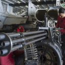 Gatling - 20mm M61 Vulcan Gatling gun from an F-18E Super Hornet in the hangar bay of the aircraft carrier USS Harry S. Truman-2014 -wikimedia.commons –