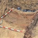 Archeologická sonda na ďáblickém hřbitově - 4 Víka rakví po odstranění zásypu hrobové jámy; foto M. Jantač, NM