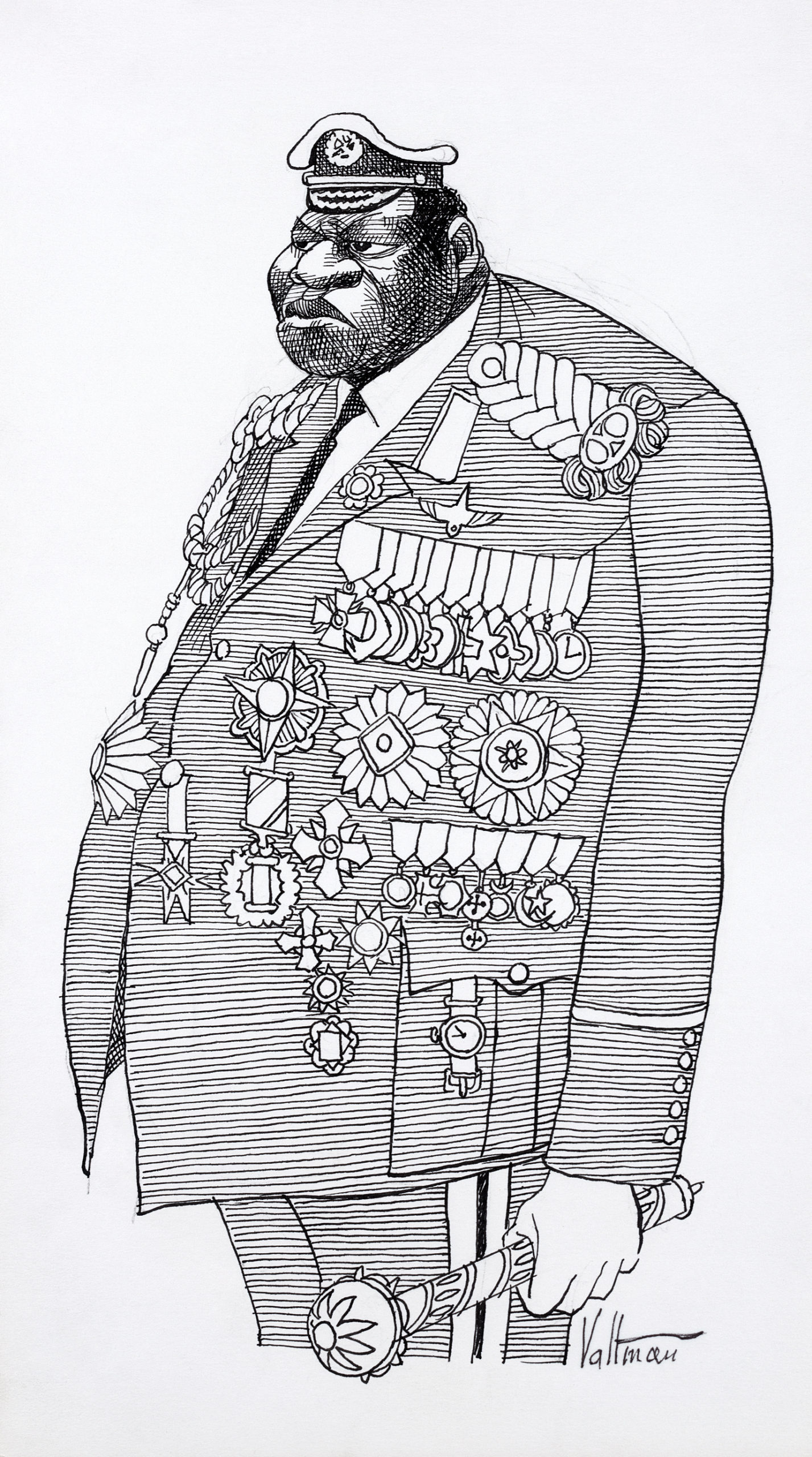 Idi Amin 2 Uganda diktátor Idi_Amin_caricature2