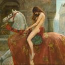 Lady Godiva - Godiva žena, kůň bělouš jezdkyně Collier, John, 1850-1934; Godiva