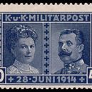 Žofie Chotková - atentát, Rakousko-Uhersko, následík trůnu, Sarajevo, Poštovní známka Bosny a Hercegoviny (1917) – –