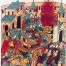 Bitva na Siti 1238 - bitva, Rusové, Rusko, Mongolsko * Sacking_of_Suzdal_by_Batu_Khan