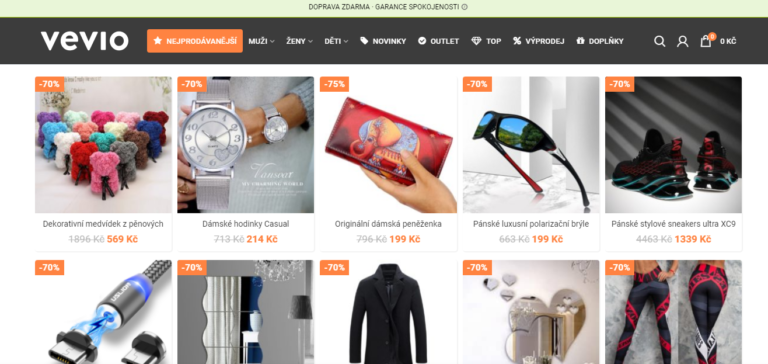 vevio.cz, podvodný e-shop, ČOI