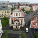 Mladá Boleslav, Hrad - Pohled z věže na kostel Nanebevzetí Panny Marie