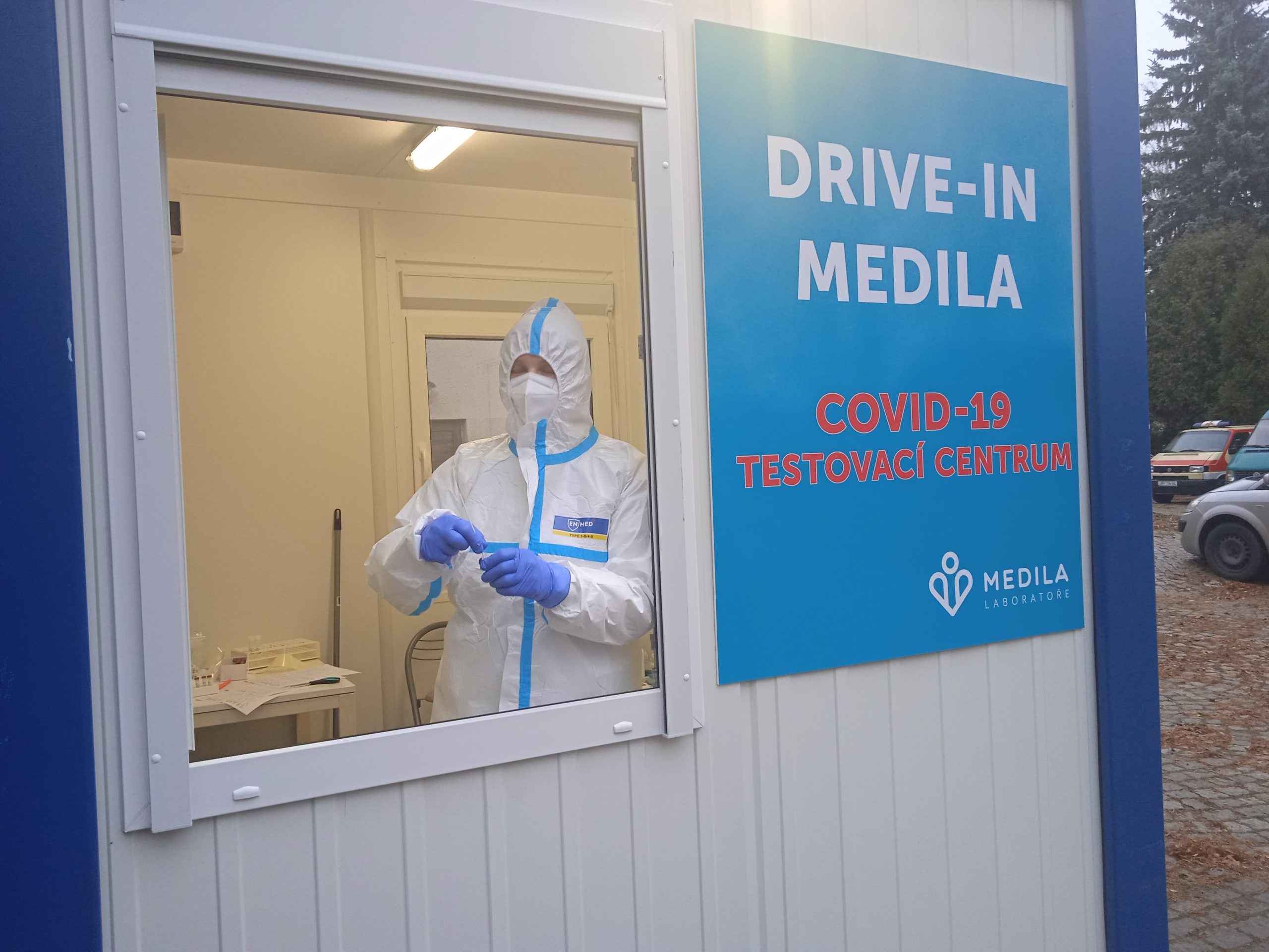 Odběrové místo PCR testu v Dačicích