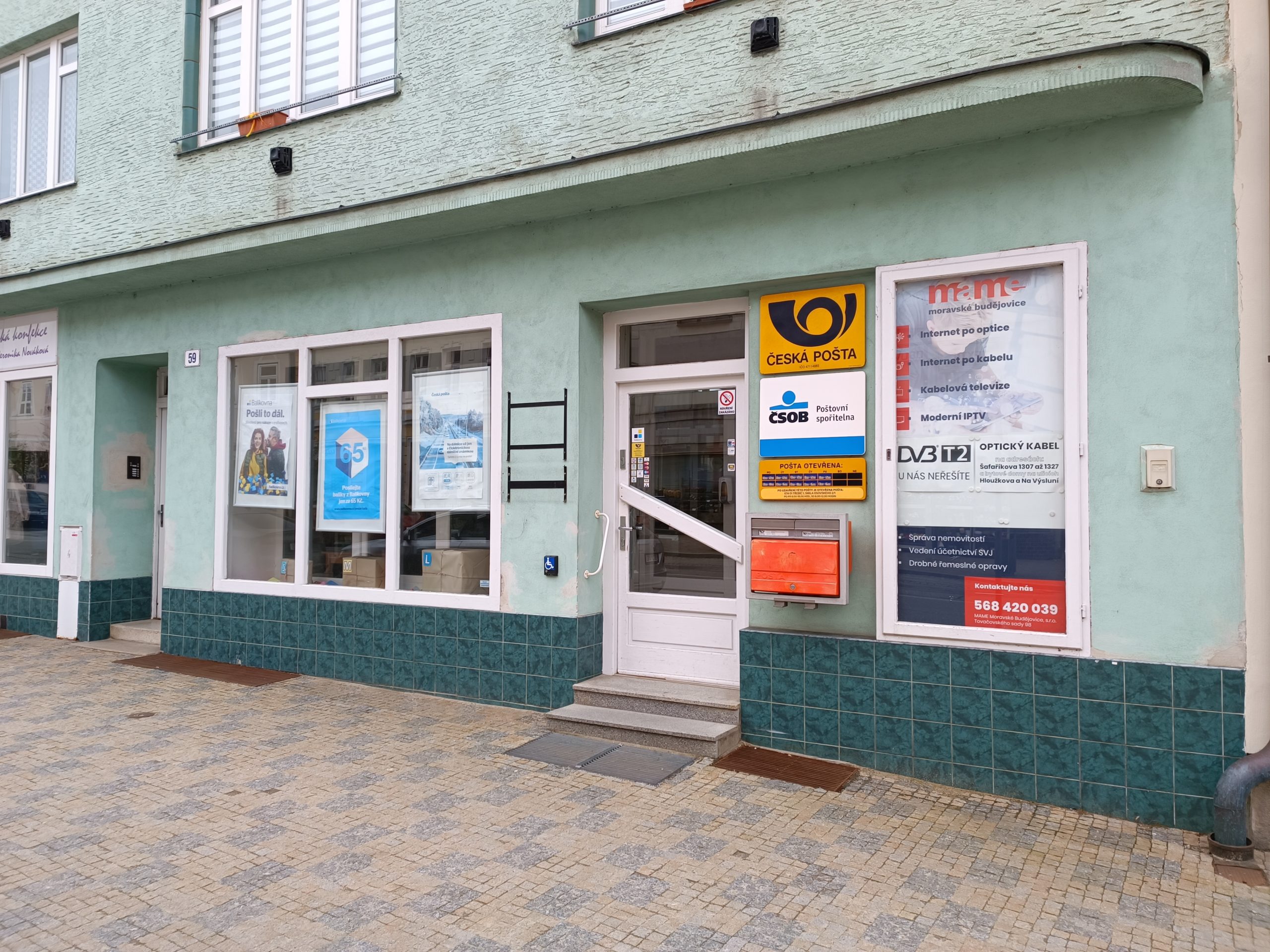 Rušená pobočka české pošty v Moravských Budějovicích
