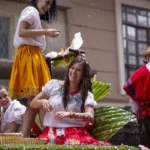 průvod, karneval, ženy, cuenca ekvádor, oslava, kostým, barvitý, zábava